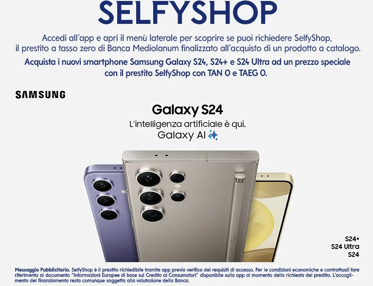 SelfyShop, acquista i nuovi smartphone Samsung